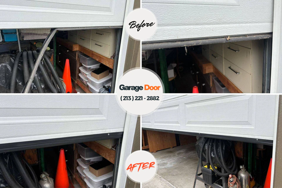 Before and after: garage door repair West Lake Hills, TX